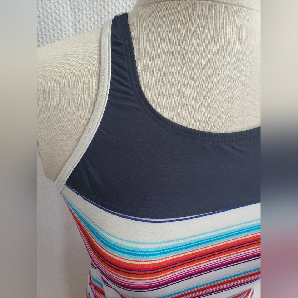 Nautica Navy & Multicolor Striped Tank Top - Picture 2 of 8